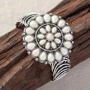 Western White Turquoise Bracelet Cowgirl Bracelet Southwestern Style